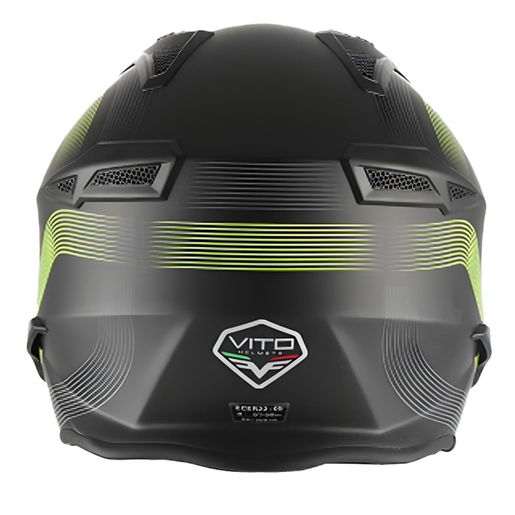 Vito Skull Helm Mat Zwart + Rood