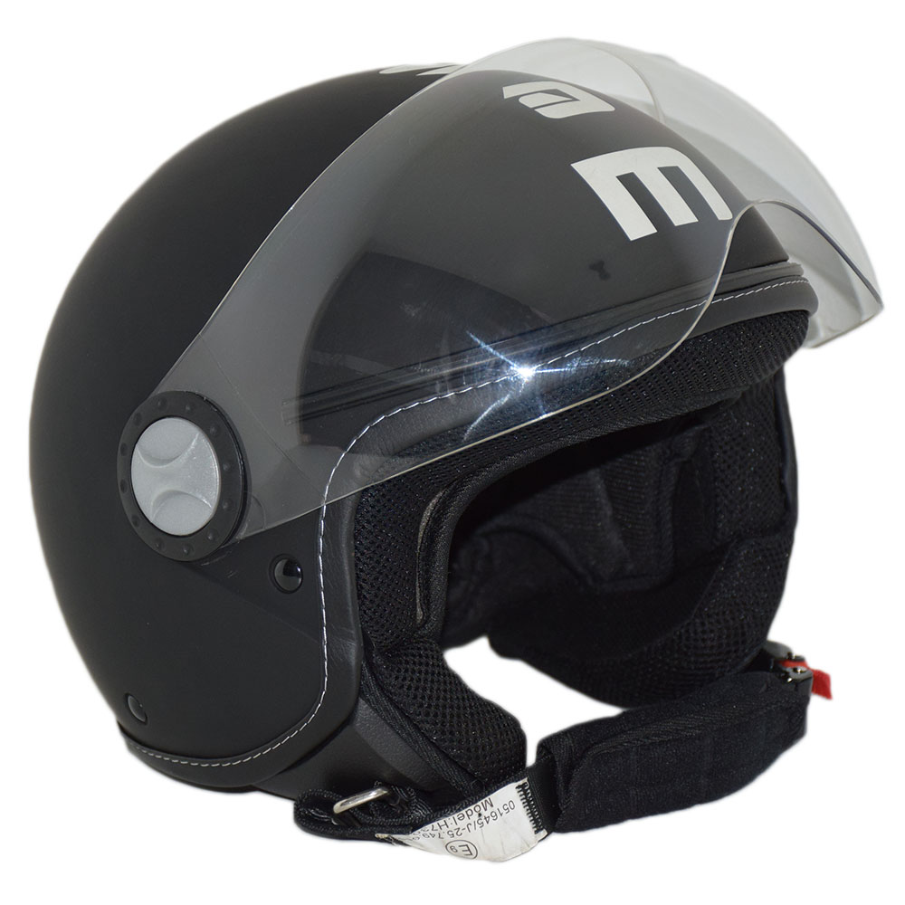 Retro Jet Helm West City Mat Zwart/Wit